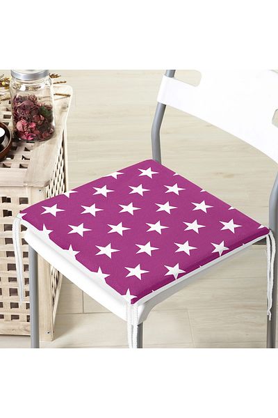 Realhomes Modern Star Patterned Digital Printed Zippered Chair Cushion