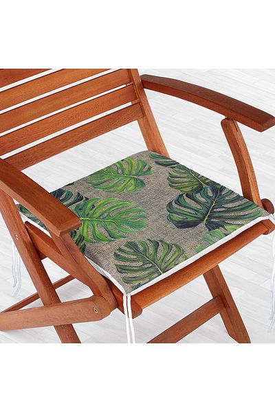 Realhomes Palm Leaves Special Design Zippered Chair Cushion with Sack Floor