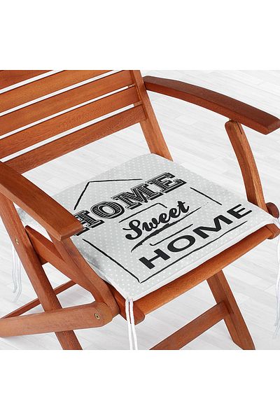 Realhomes Home Sweet Home Digital Printed Zippered Chair Cushion