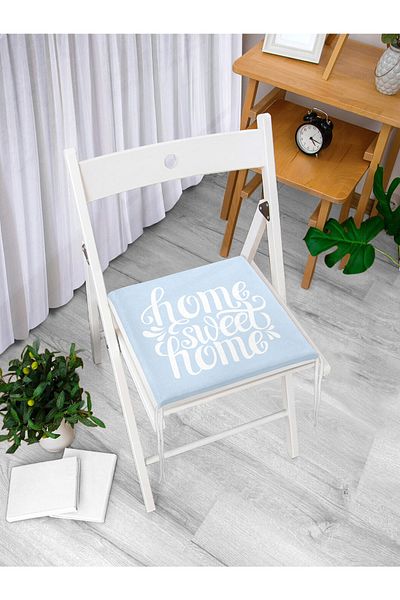 Realhomes Home Sweet Home Digital Printed Zippered Chair Cushion