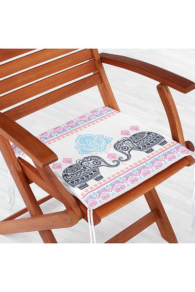 Realhomes Modern Elephant Patterned Digital Printed Modern Zippered Chair Cushion