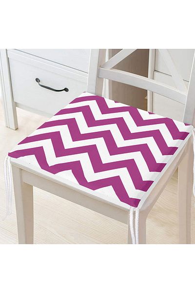 Realhomes Modern Zigzag Patterned Digital Printed Zippered Chair Cushion