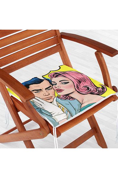 Realhomes Fashion Girl Digital Printed Modern Zippered Chair Cushion