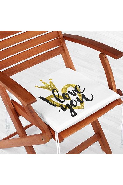 Realhomes Perna de scaun cu fermoar cu imprimeu digital cu motiv I Love You