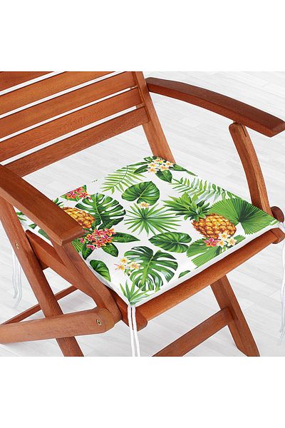 Realhomes Summer Tropical Patterned Special Design Zippered Chair Cushion