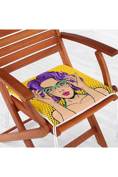 Realhomes Yellow Polka Dot Popart Patterned Zippered Chair Cushion