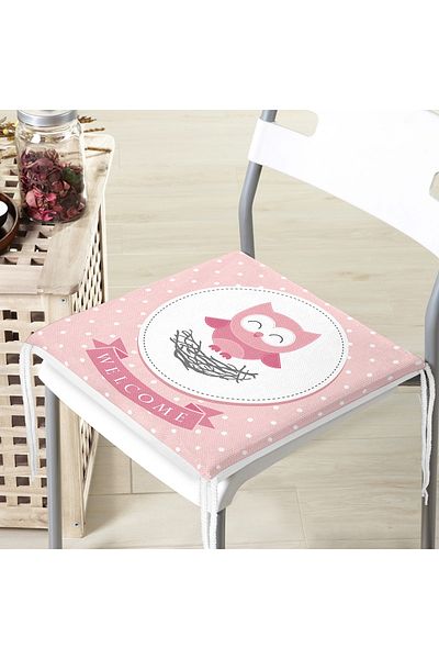 Realhomes Cute Owl Digital Printed Zippered Chair Cushion