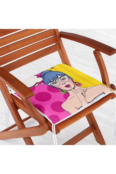 Realhomes Pop Art Digital Printed Chair Cushion with Zipper