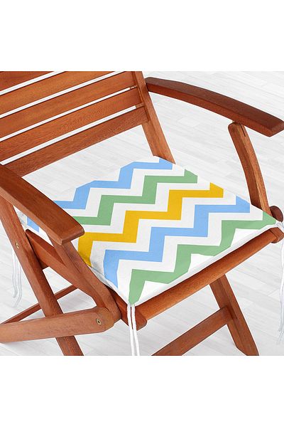 Realhomes Zigzag Pattern Digital Printed Zippered Chair Cushion