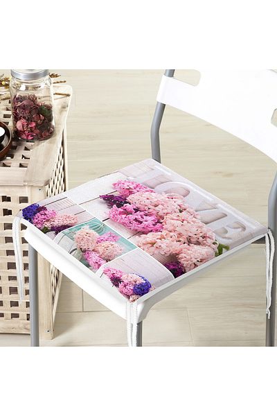 Realhomes Flower Garden Digital Printed Zippered Chair Cushion