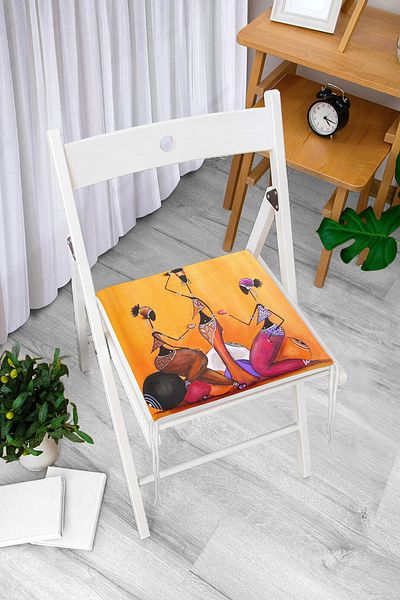 Realhomes African Patterned Zippered Chair Cushion