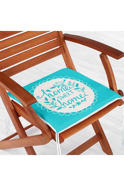 Realhomes Home Sweet Home Digital Printed Zippered Chair Cushion