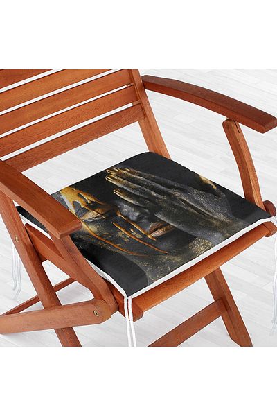 Realhomes 3D Modern Design Zippered Chair Cushion for African Women - Gold