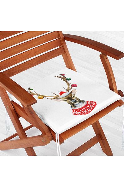 Realhomes Modern Deer Pattern Digital Printed Zippered Chair Cushion