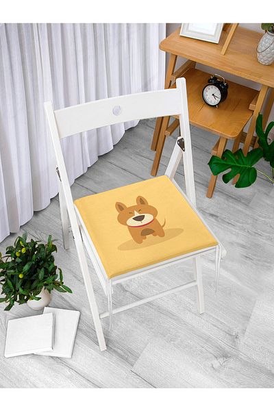 Realhomes Dog Pattern Digital Printed Modern Zippered Chair Cushion