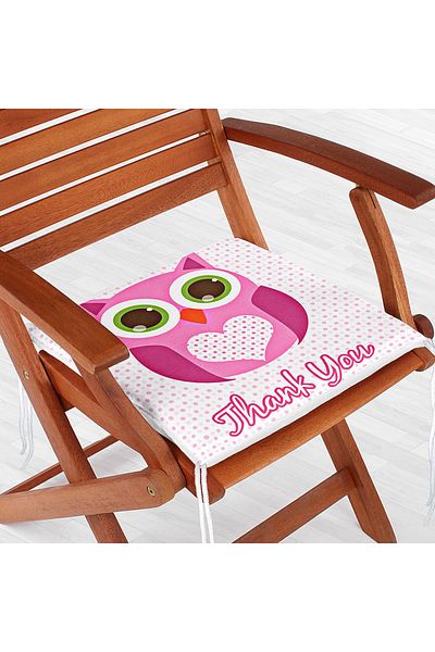 Realhomes Cute Owl Figured Special Design Digital Printed Zippered Chair Cushion
