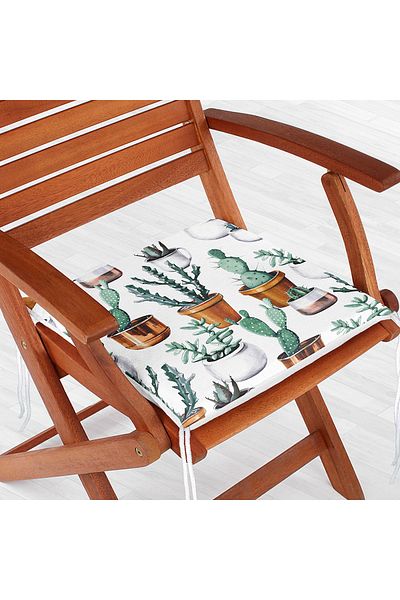 Realhomes Cactus Patterned Digital Printed Zippered Chair Cushion