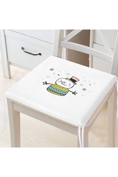 Realhomes Сучасна подушка для стільця з блискавкою та малюнком сніговика на б...