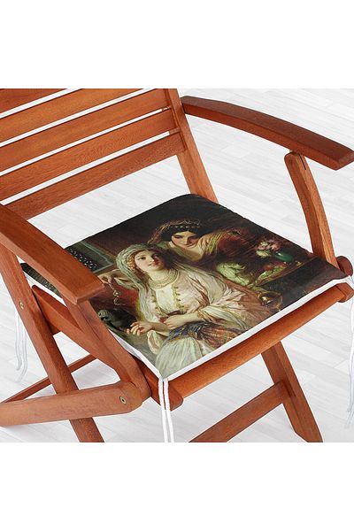 Realhomes Ottoman Patterned - Digital Printed Zippered Chair Cushion