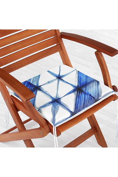 Realhomes Geometric Water Painted Digital Printed Zippered Chair Cushion