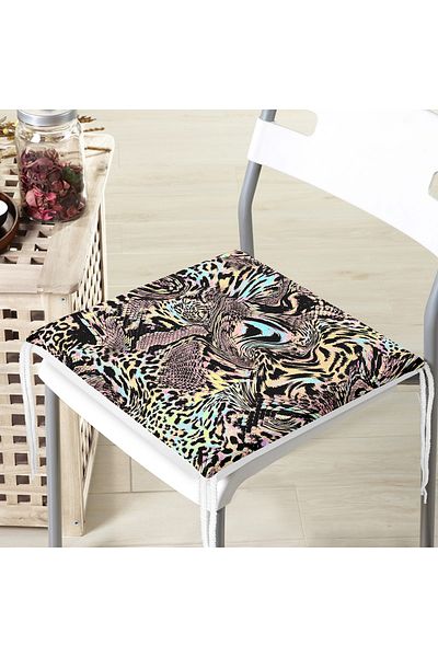 Realhomes Πολύχρωμο Leopard Pattern Special Design Ψηφιακό εμπριμέ μοντέρνο μαξιλάρι καρέκλας με φερμουάρ