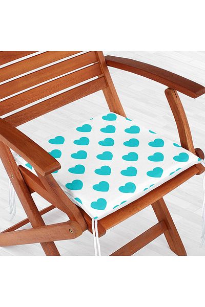 Realhomes Heart Pattern Digital Printed Zippered Chair Cushion