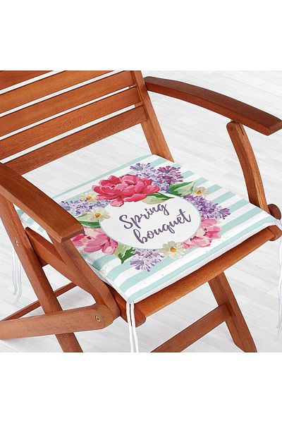 Realhomes Spring Bouquet Themed Modern Digital Printed Zippered Chair Cushion