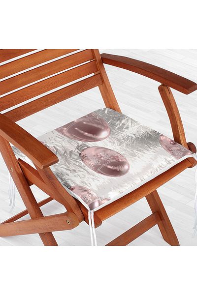 Realhomes Christmas Spheres Digital Printed Zippered Chair Cushion