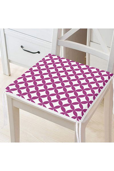Realhomes Purple Circular Geometric Digital Printed Zippered Chair Cushion