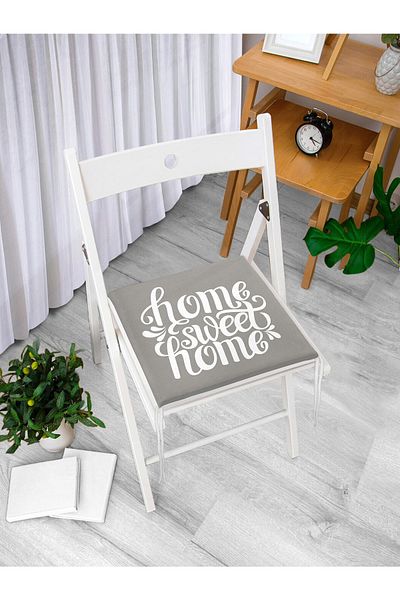 Realhomes Home Sweet Home Digital Printed Zippered Chair Cushion