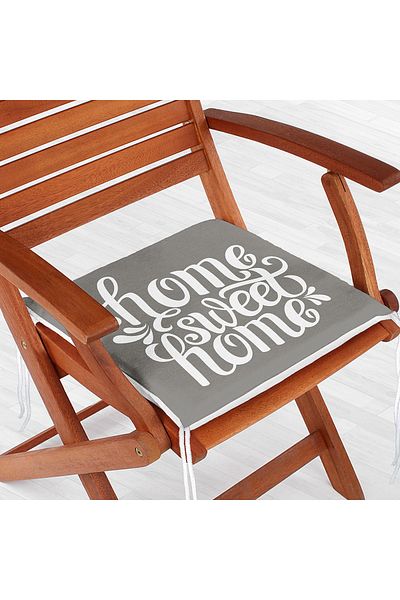 Realhomes Home Sweet Home Digital Printed Zippered Chair Cushion