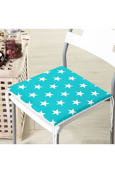 Realhomes Modern Star Patterned Digital Printed Zippered Chair Cushion