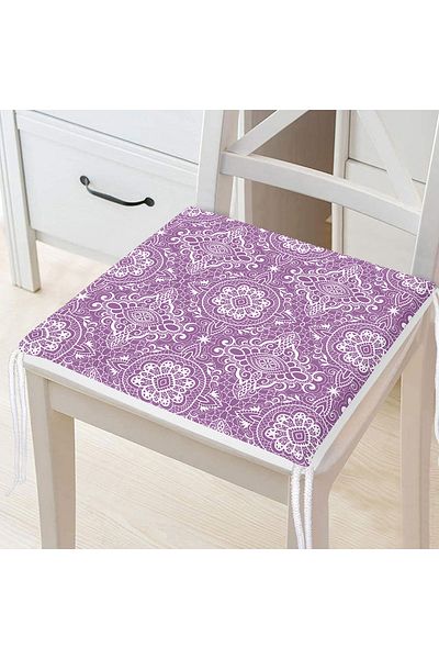 Realhomes Damask Figured Special Design Digital Printed Modern Zippered Chair Cushion