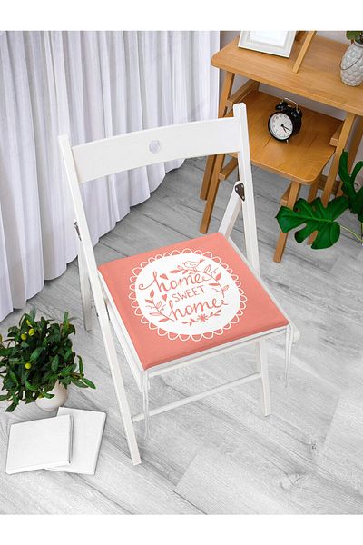 Realhomes Home Sweet Home Digital Printed Zippered Chair Cushion
