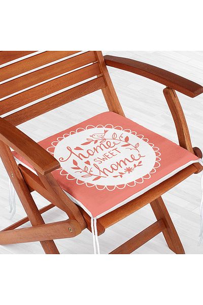 Realhomes Home Sweet Home Digital Printed Zippered Chair Cushion