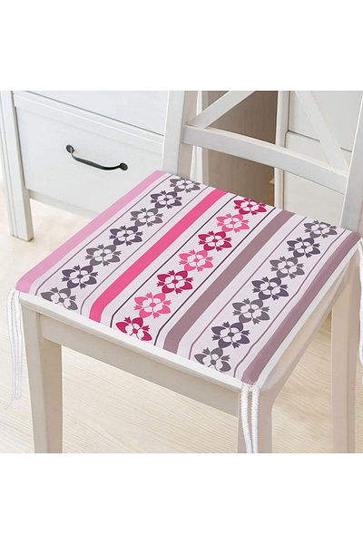 Realhomes Illustration Colorful Patterned Digital Printed Modern Zippered Chair Cushion
