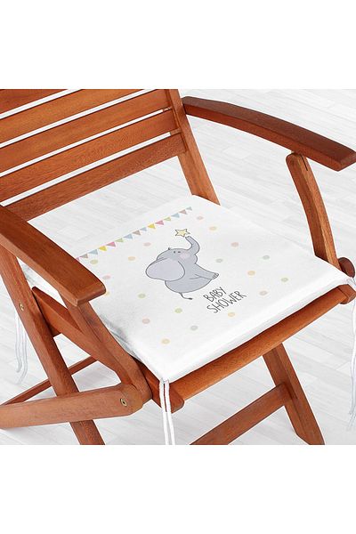 Realhomes White Zippered Chair Cushion