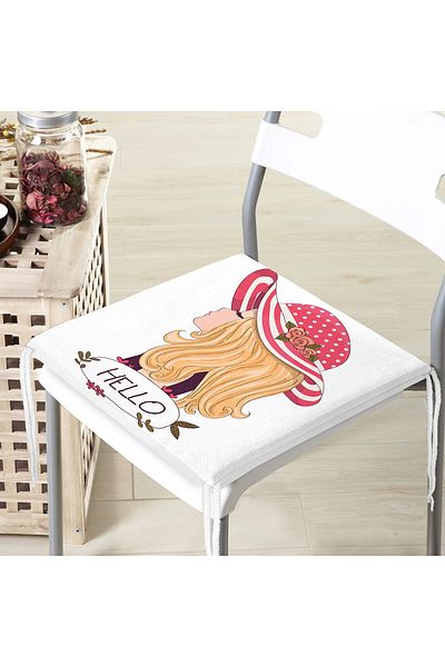 Realhomes Fashion Girl Digital Printed Modern Zippered Chair Cushion