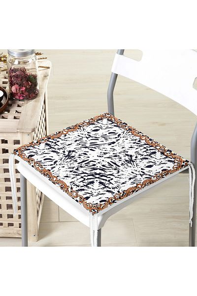 Realhomes Zebra Motif Special Design Digital Printed Modern Zippered Chair Cushion