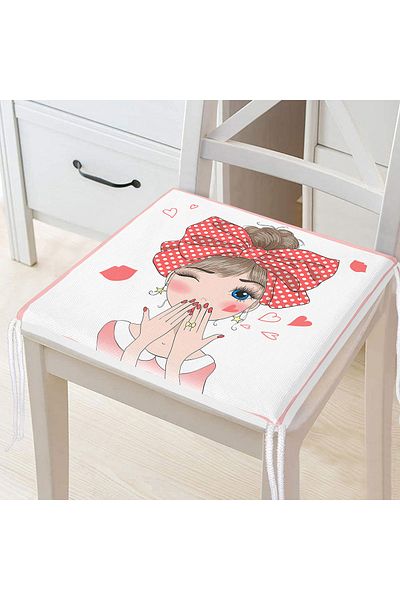 Realhomes Fashion Girl Digital Printed Modern Zippered Chair Cushion