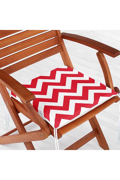 Realhomes Modern Zigzag Patterned Digital Printed Zippered Chair Cushion