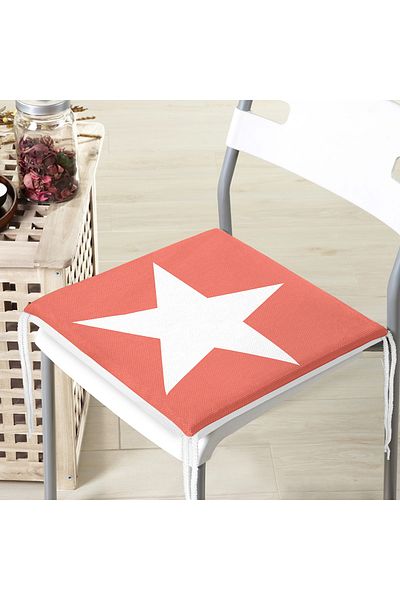 Realhomes Star Patterned Digital Printed Zippered Chair Cushion