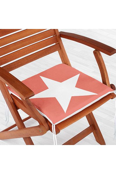 Realhomes Star Patterned Digital Printed Zippered Chair Cushion