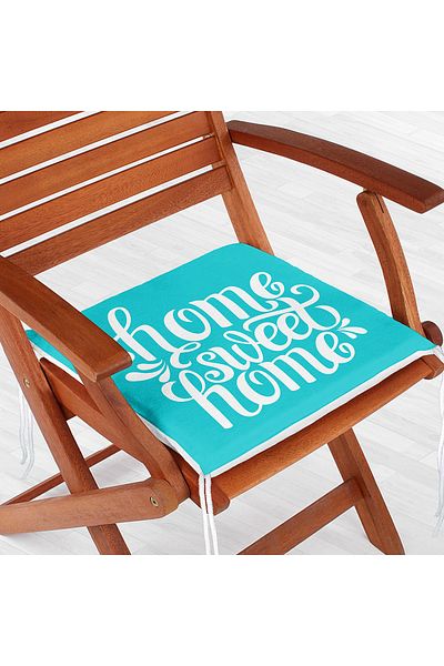 Realhomes Home Sweet Home Ψηφιακό εμπριμέ μαξιλάρι καρέκλας με φερμουάρ