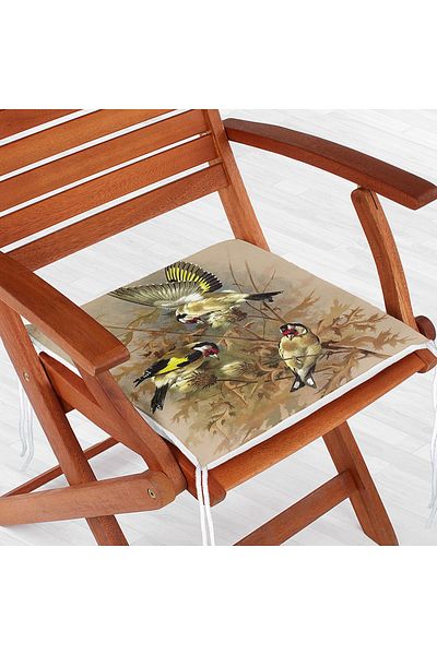 Realhomes Digital Printed Zippered Chair Cushion with Saka Bird
