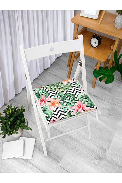 Realhomes Zigzag Zebra Patterned Digital Printed Zippered Chair Cushion