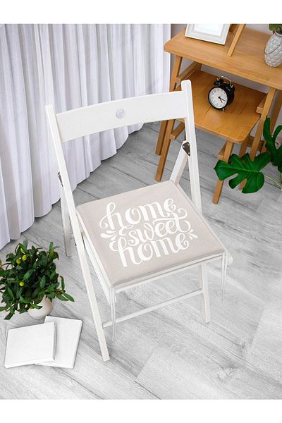 Realhomes Home Sweet Home Digital Printed Zippered Chair Cushion
