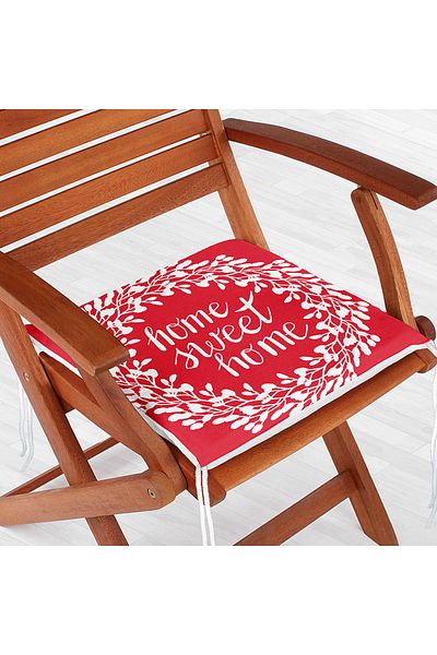 Realhomes Home Sweet Home Digital Printed Zippered Chair Cushion