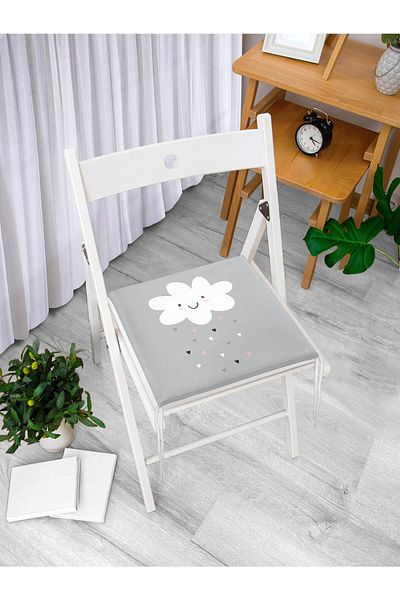 Realhomes Smiling Cloud σε γκρι πάτωμα μοντέρνο μαξιλάρι καρέκλας με φερμουάρ