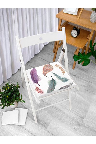 Realhomes Digital Printed Zippered Chair Cushion with Feather Picture